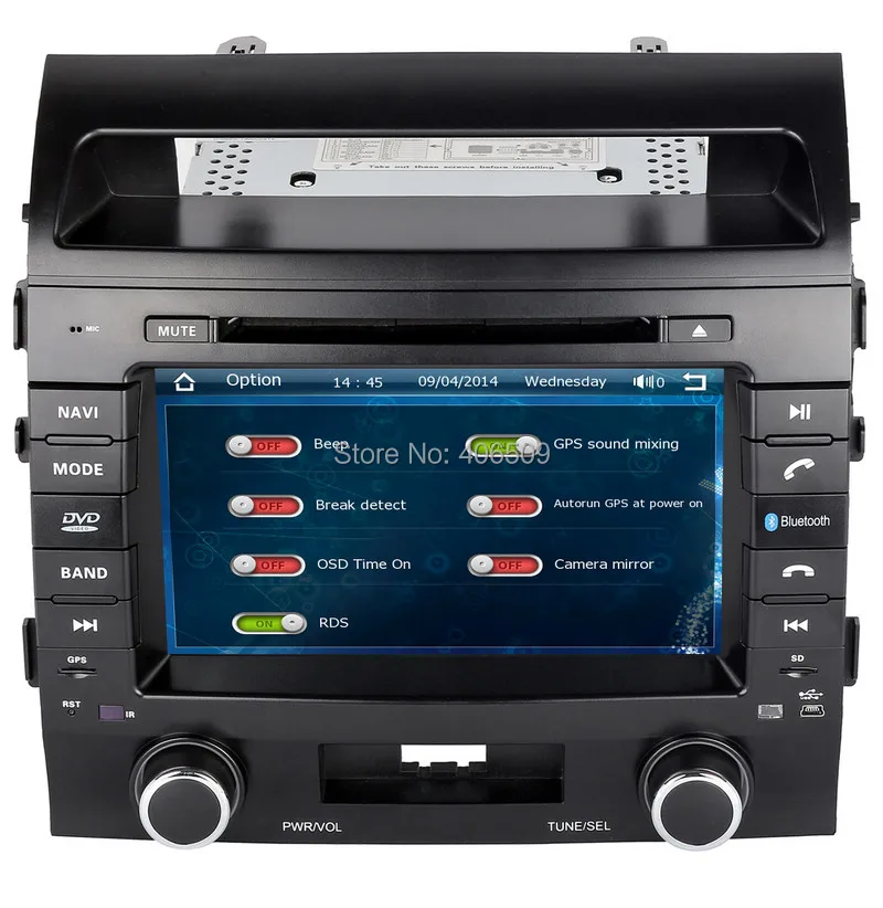 Perfect 8" Head Unit Car DVD Player for Toyota Land Cruiser LC200 2004-2013 with GPS Navigation Radio BT USB SD AUX Audio Stereo Nav 7