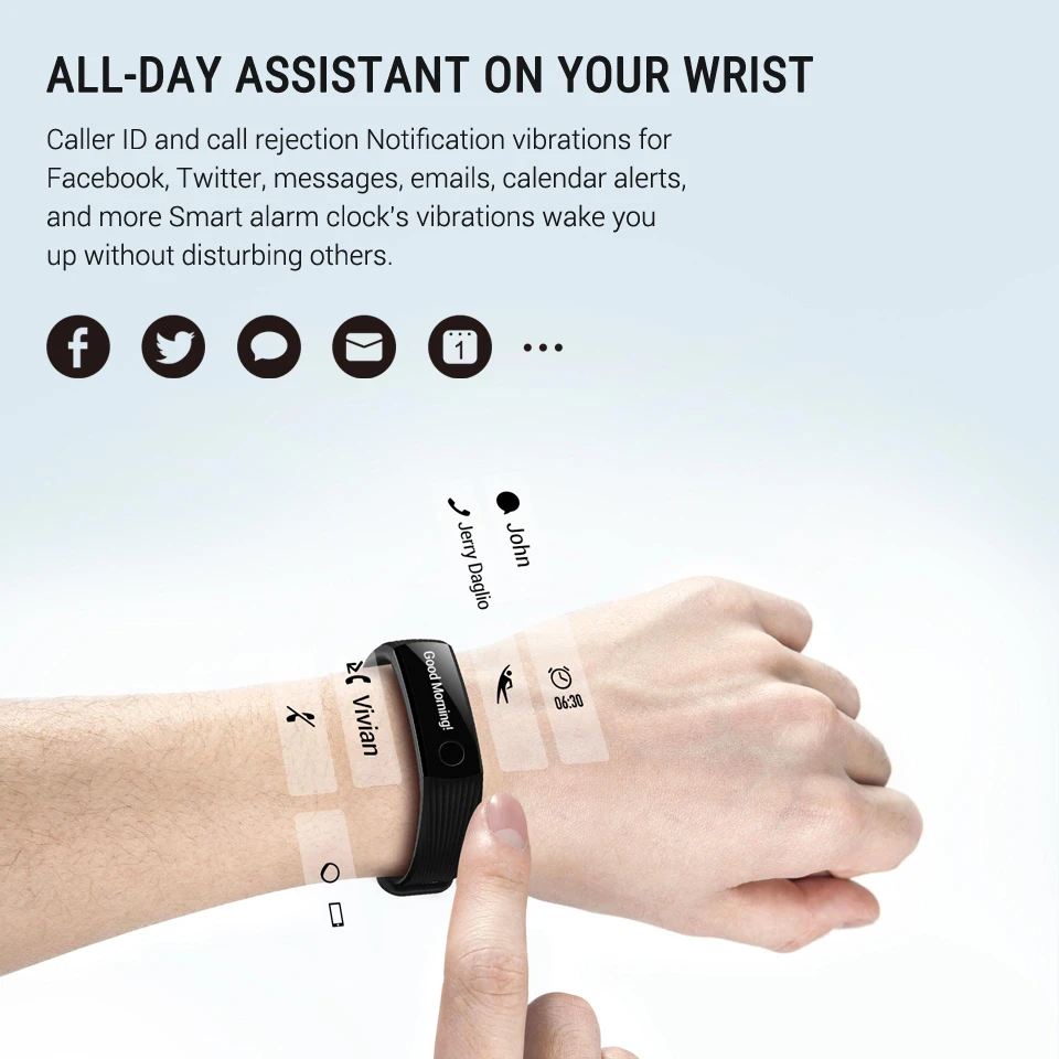 Huawei Honor Band 3 Smart Wristband Real-time Heart Rate Monitoring 5ATM Waterproof for Swimming Fitness Tracker for Android iOS