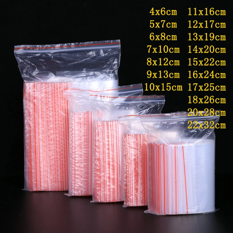 Jewelry Ziplock Zip Zipped Lock Reclosable Plastic Poly Clear Bags Thickness 0.05mm 0.06mm 0.08mm