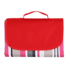 Водонепроницаемый коврик одеяло открытый пляжный коврик для кемпинга пикника, Полосатый Красный 145*200 мм