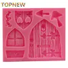 Hot 3D Cartoon Art Fairy House Wooden Doors and Windows Shape Silicone Fondant Mould Cake Decorating Tools Chocolate Mold C3046 ► Photo 2/5