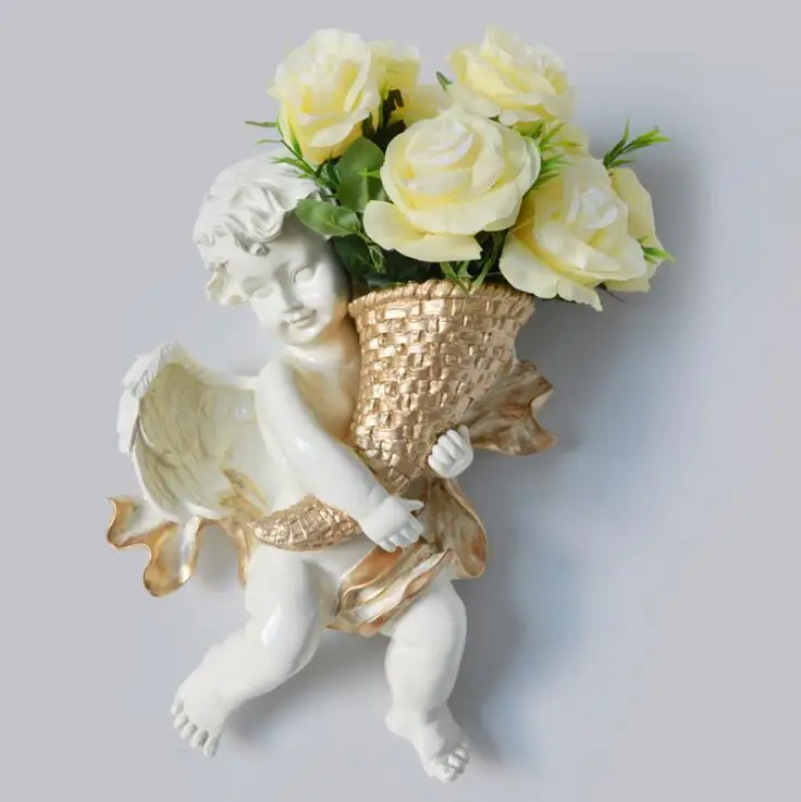 3D Скульптура Ангела настенная статуя украшение ручной работы орнамент Европейский современный произведение искусства ремесло декоративная статуя - Цвет: 7