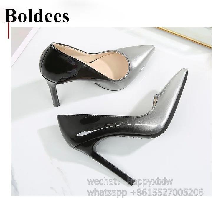 

Double Color Pointed Toe Women Thin High Heel Dress Shoes Plus Size 45 Cheap Price