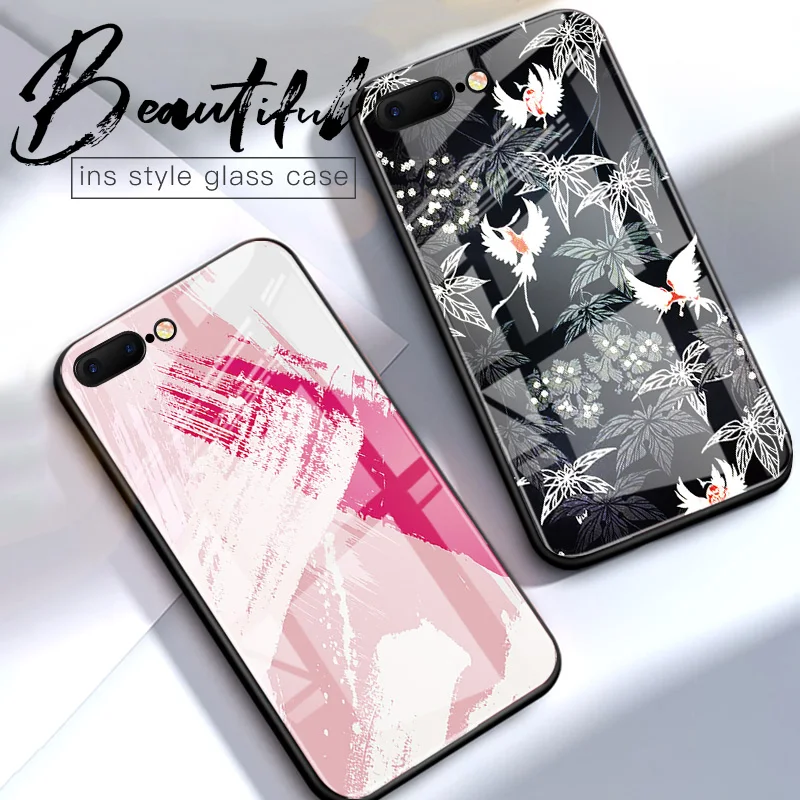 

IIOZO Luxury Phone Cases For iPhone X XS MAX XR Tempered Glass Original Back Cover for iphone 6 6s 7 8 plus
