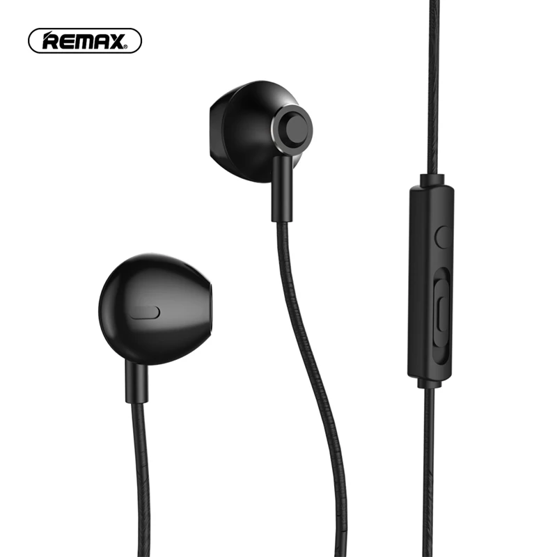 Оригинальные наушники remax 711in-Ear, проводная Высококачественная стереогарнитура, шумоподавляющие наушники для iPhone, Xiaomi, PS4 - Цвет: Black