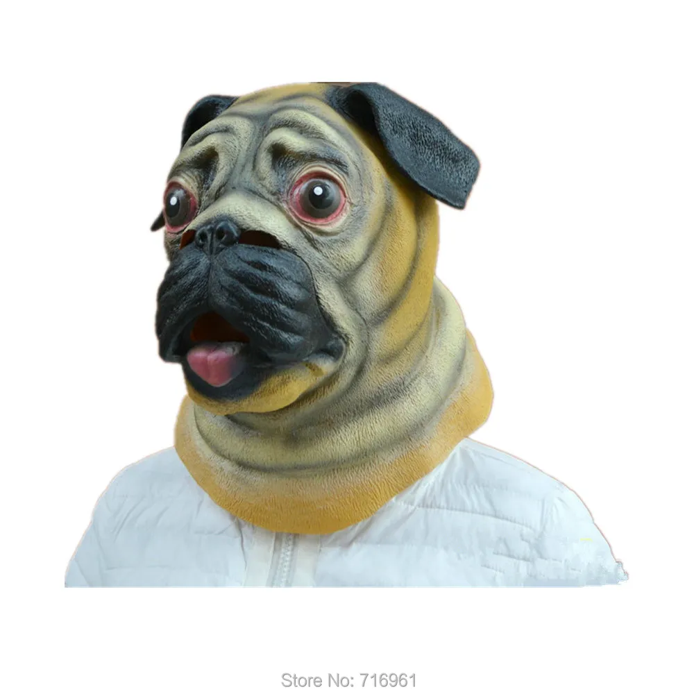 Жуткий вечерние Deluxe Новинка Хеллоуин костюм животных маска Мопса|pug mask|halloween costumes