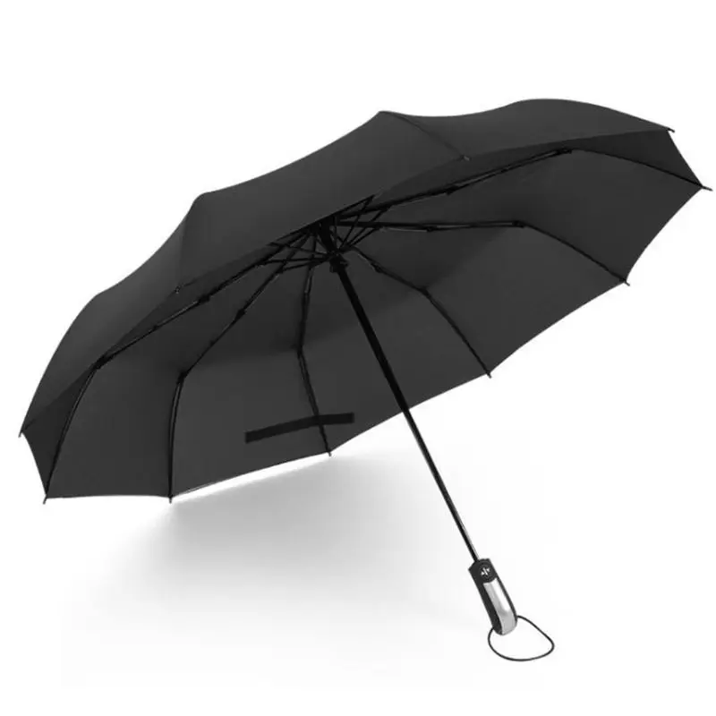 

Compact Foldable 10 Ribs Umbrella Reinforced Auto Open Close Waterproof Windproof Stable Frame