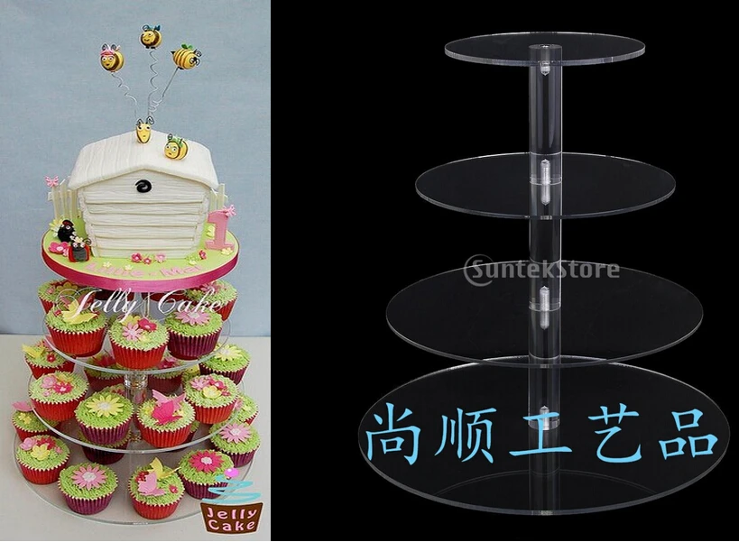 Birthday Cake stand Arrival Assemble and Disassemble Round Acrylic 4