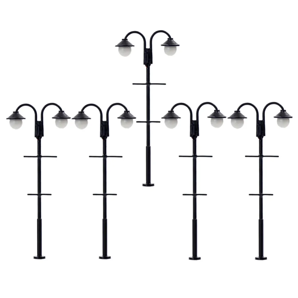 5pcs Model Train 187 Street Lights HO Scale Lamp Post LEDs 65mm