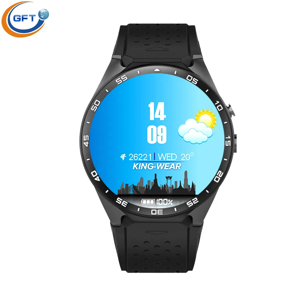 GFT KW88 wifi smart watch sim smart health gps android 5 1 system watch with heart