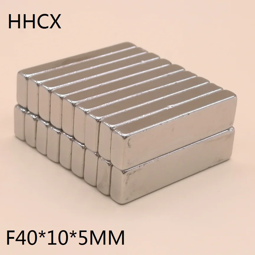 

50pcs/lot F 40x10x5 mm N38 Strong Square NdFeB Rare Earth Magnet 40*10*5 mm Neodymium Magnets 40mm x 10mm x 5mm