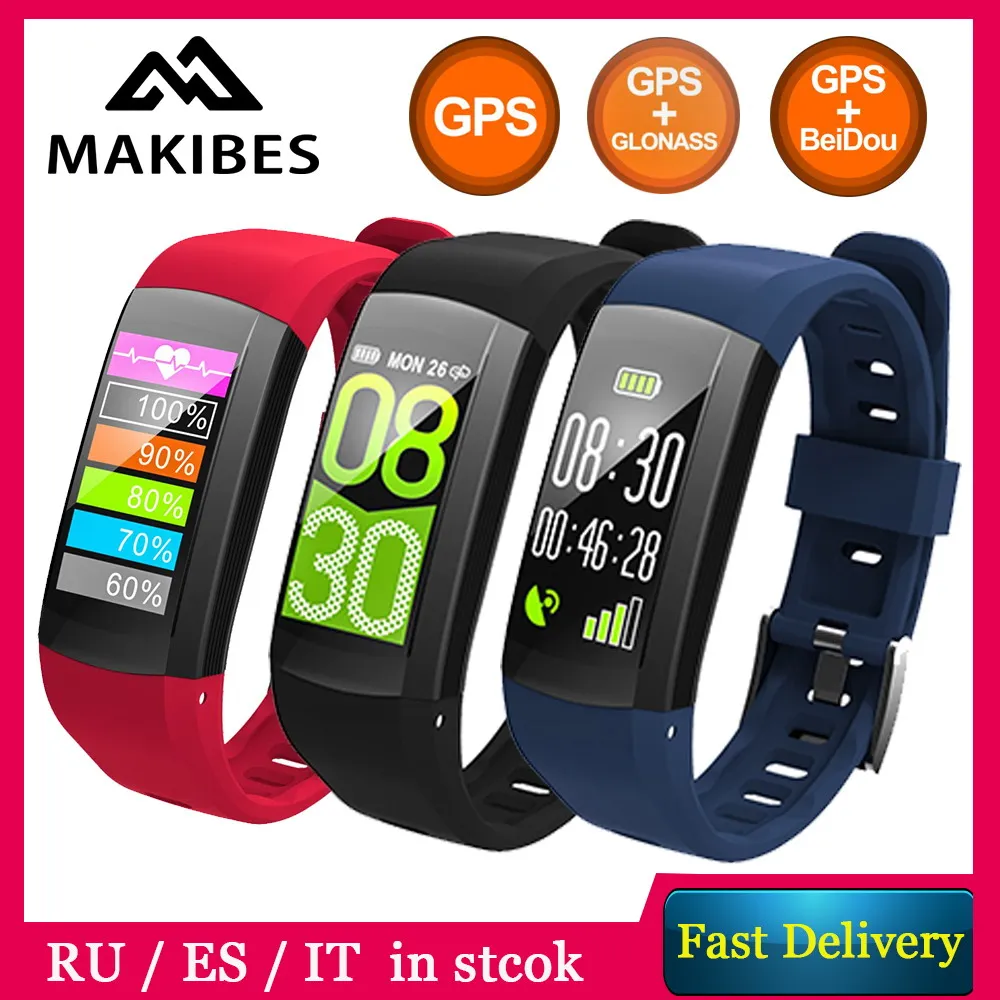 RU/ES/DE В наличии! MAKIBES G04 Bluetooth умные наручные часы Шагомер Спорт браслет gps HR