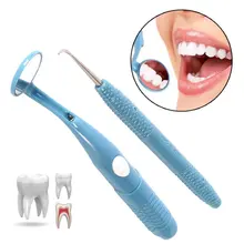 Diagnostic-tool LED Light Dental Teeth Whitening Kit Mirror maquiagem Plaque Remover Dental Care Tools Kit Oral Hygiene 2 pcs