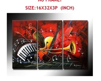

100% Hand-painted the Music Score Wall Art Decor Landscape Oil Painting on Canvas 3pcs/set modern wall pictures for living rooms