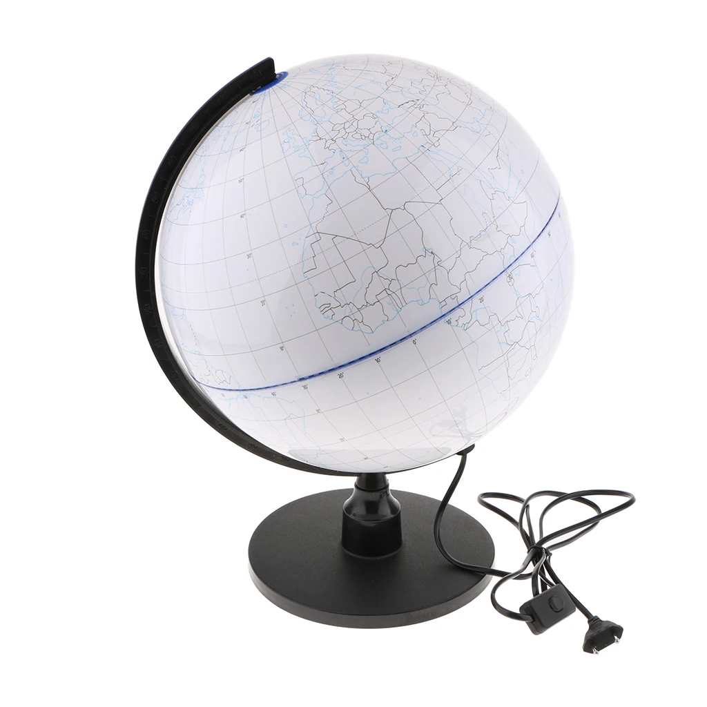 

Illuminated Spinning World Globe Map Night Light Kids Educational Kit Home Office Decor - EU Plug