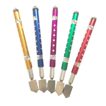 

Glass Cutter Aluminium Handle Steel Rhinestone Self-lubricating Oil Feed Tipped Glass Cutter Cutting Craft Tool for 5-12cm Glass