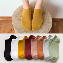 Высокое качество женские носки весна 5 пар Короткие однотонные классические женские модные носки для женщин короткие носки