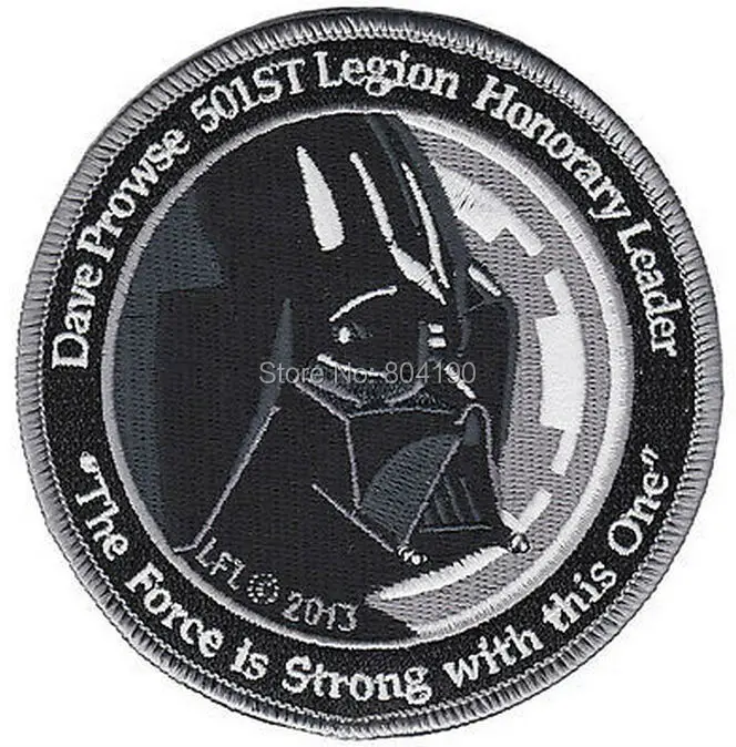 

4" Star Wars Darth Vader 501st Honorary Member Patch Dave Prowse Embroidered Movie TV Series applique iron on patch