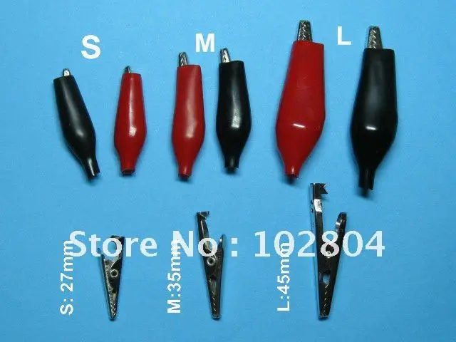 

Alligator Clip with Boot Clamp Connector Small-Size S 27mm or Middle-Size M 35mm AC-L 200 pcs per Lot hot sale