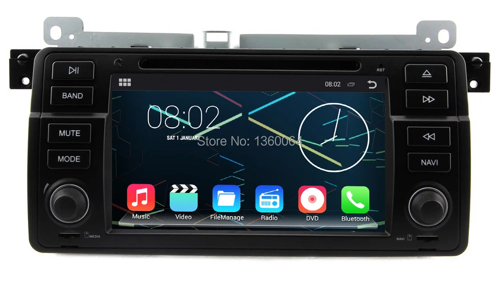 Top Quad Core Android 5.1.1 Car DVD GPS player For BMW E46 M3 with 1.6Ghz CPU 1024*600 Capacitive screen Bluetooth Radio WIFI 3G 5
