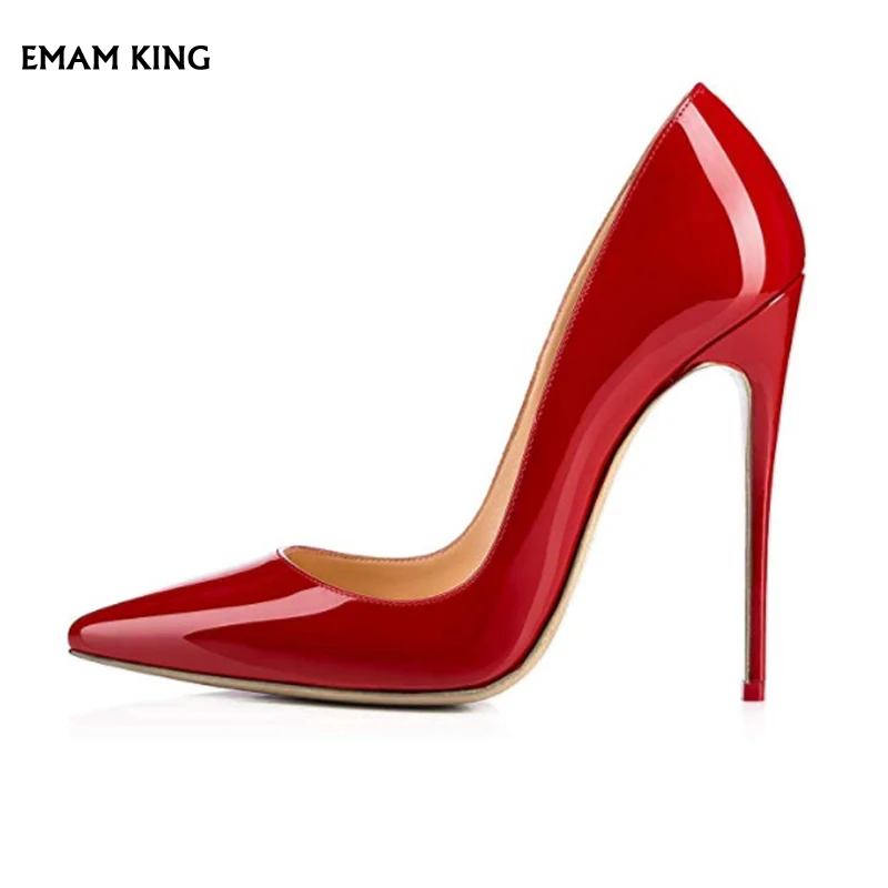 

2019 Spring Women Chris-T Women Pointy Toe High Heels Slip On Stiletto 12CM PU Leather Party Dress Pumps Wedding Shoes Woman