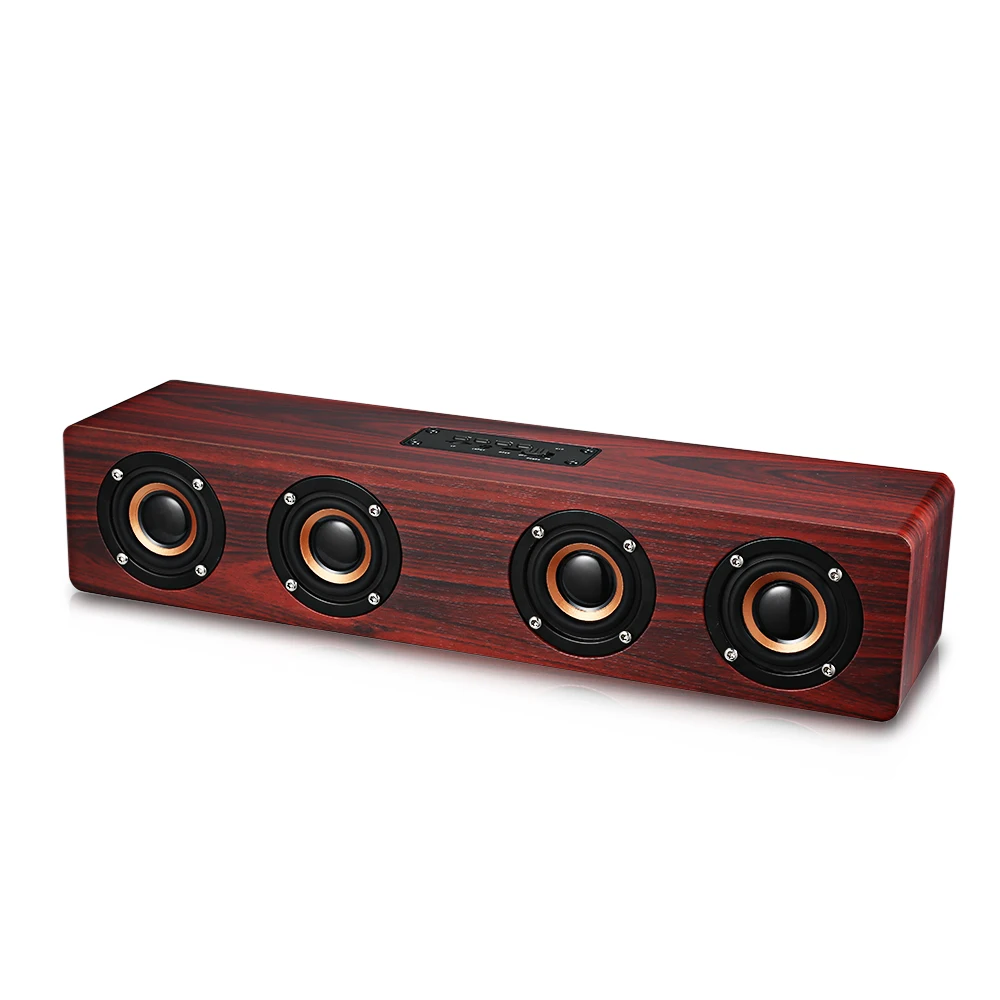New Design Bluetooth Speaker AUX Wireless Stereo Player Wooden 4 HiFi Speakers Wood Sound Bar Home Theatre Support TF Card | Электроника