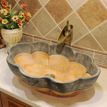

Jingdezhen Art Counter Top ceramic bathroom sink ceramic basin sink bathroom sink countertop chinese washbasin oval