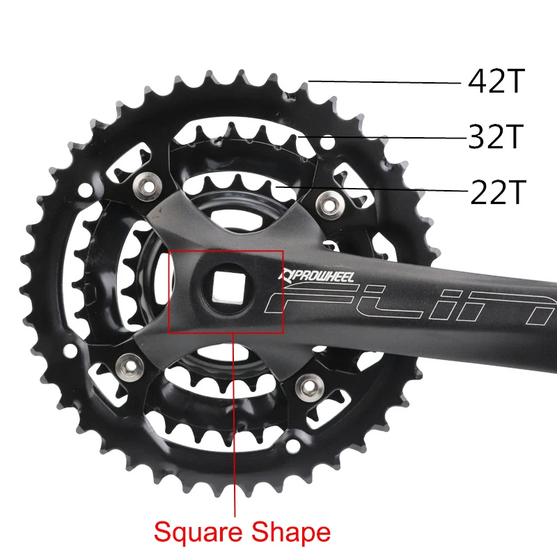 PROWHEEL 7/8/9 Скорость MTB велосипед диаметра окружности болтов(44-32-22T 170 мм шатун для велосипеда комплект нижнего белья с открытой зубчатая пластина горный велосипед колеса