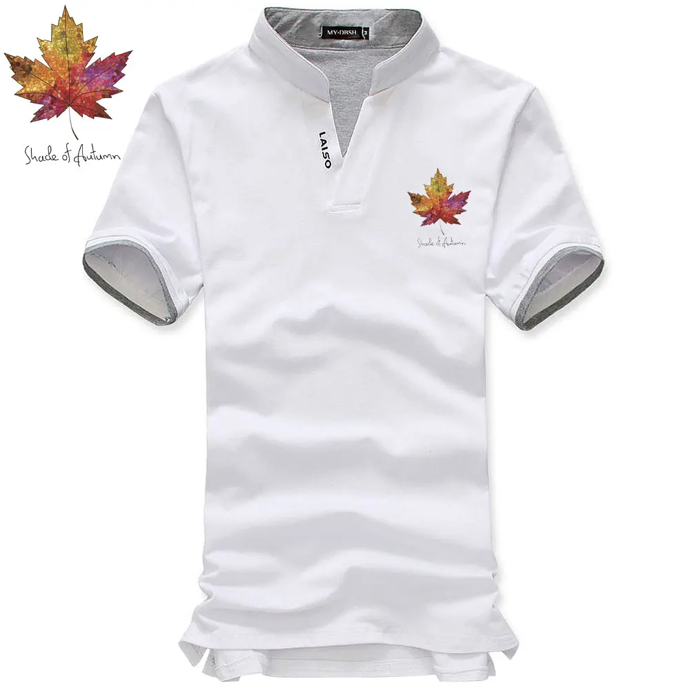 Модная мужская рубашка поло с принтом «Кленовый лист Канады», летняя повседневная мужская рубашка поло с коротким рукавом, Мужская рубашка поло Camiseta Masculina - Цвет: Short-White