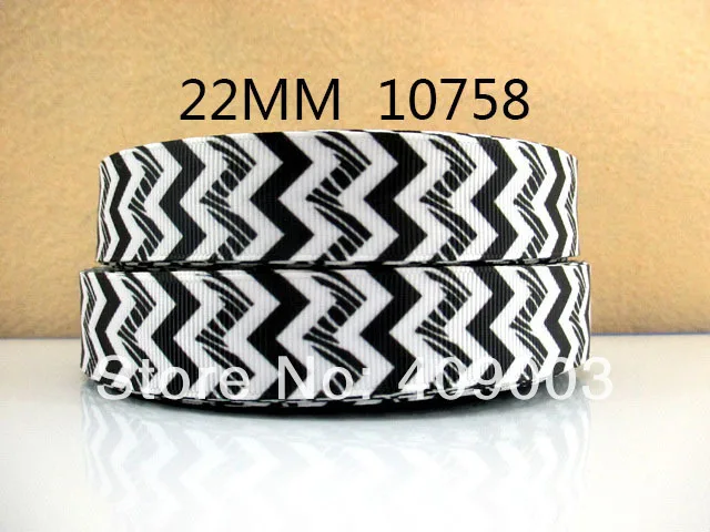 

10Y10758 kerryribbon David accessories 7/8 '' grosgrain printed ribbon polyester diy garment accessories black waves white color