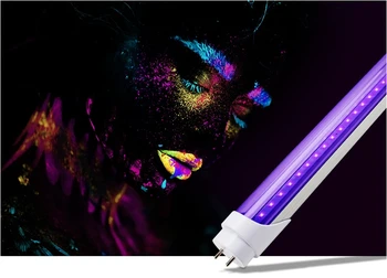 

[Seven Neon]T8 60cm 10W 60led 365NM SMD2835 LED UV black light tube DJ bar KTV LED UV light tube Led UV GEL Curing tube Lamp