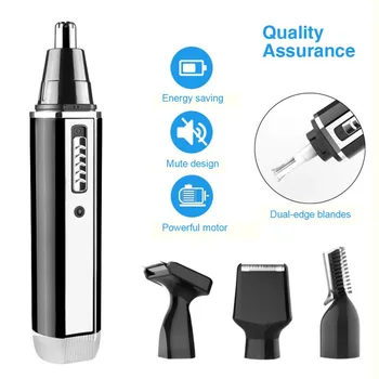 

4 In 1 Electric Nose Hair Trimmer For Men Rechargeable Stainless Steel Mini Razor Repair Hair Repair Eyebrows Dropship