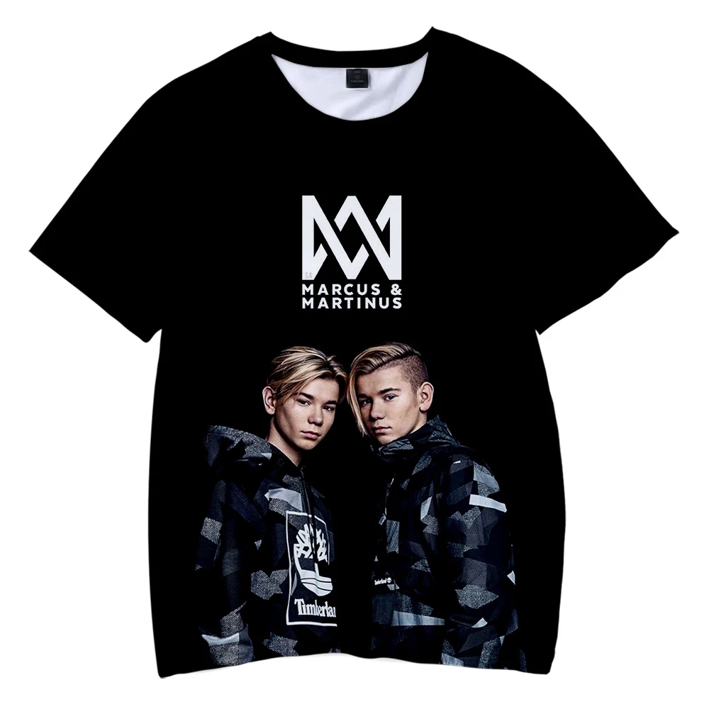 Детские футболки с 3D принтом Marcos & Martinus модные летние коротким рукавом