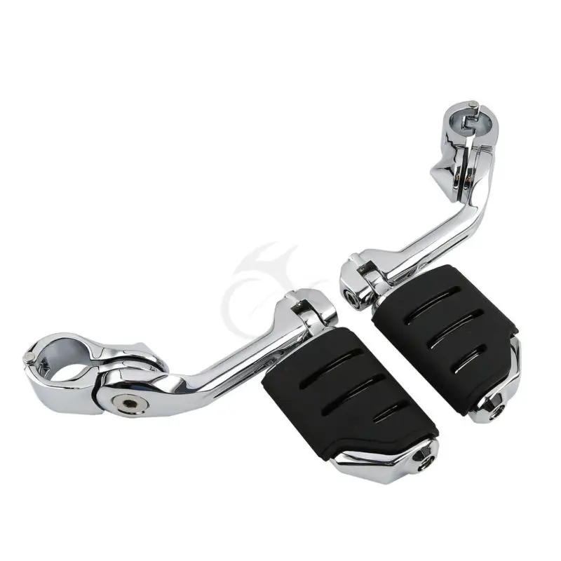 32mm Long Angled Highway Engine Guard Bar Footpegs Mount Kit For Harley Yamahain Foot Rests