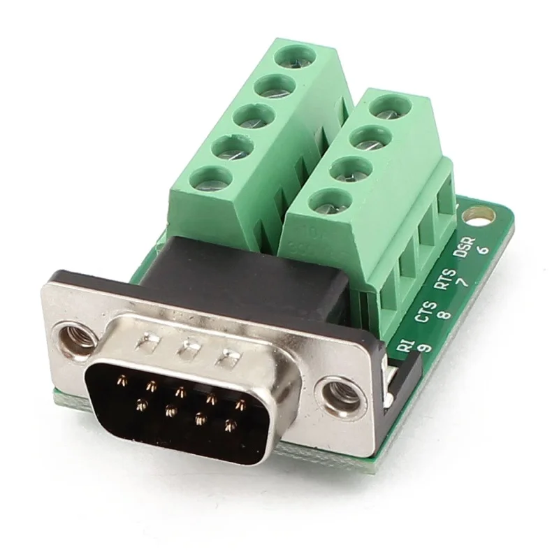 

DB9 D-SUB 9 Pin Male Adapter RS232 to Terminal Connector Signal Module Green