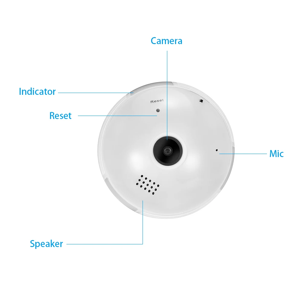 GADINAN 360 градусов панорамный 5MP 3MP 1080P 960P Беспроводной Wi-Fi камера светильник лампа Cam Мини домашняя камера наблюдения безопасности iCSee