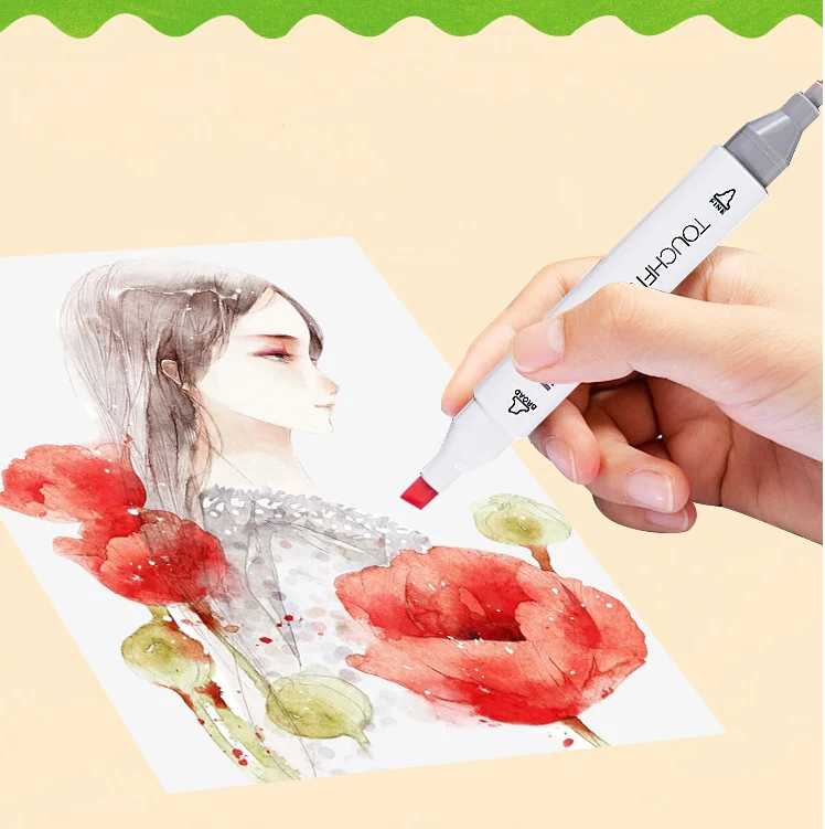 TouchFIVE 30/40/60/80 Цвета маркер для рисования ручка двойной головой художественный эскиз жирной рисования аниме кисть товары для рукоделия