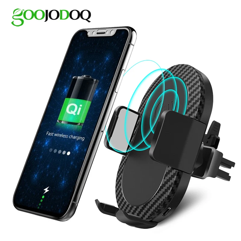 GOOJODOQ Qi Беспроводное зарядное устройство автомобильное держатель подставка для
