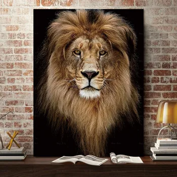 

HD Animal Wall Art Canvas Painting Tiger Picture Lion Posters Deer Prints Giraffa Home Decor for Living Room