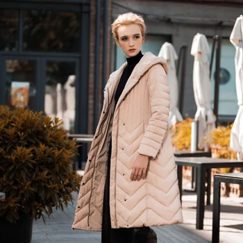 

New 2018 Wadded Winter Jacket Women Cotton Long Jacket Fur Slim Padded Coat Outwear High Quality Warm Chaquetas Parka Feminina