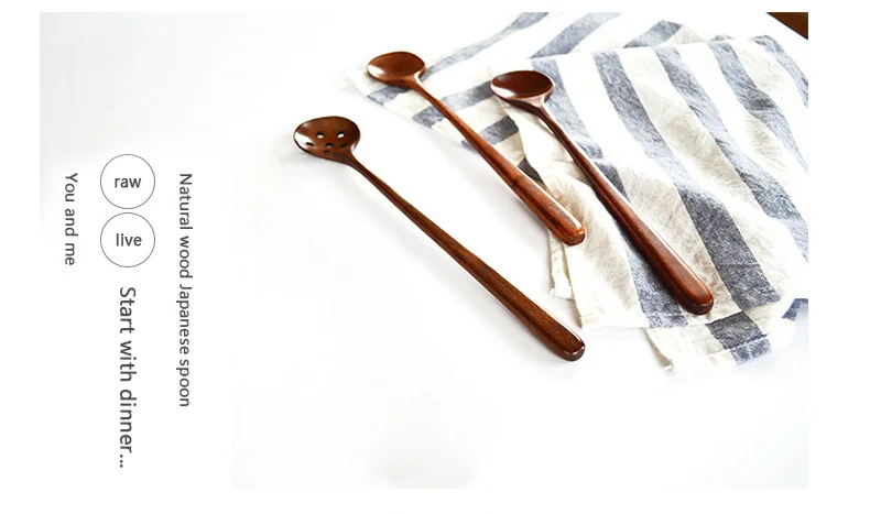 Длинная ручка натуральная деревянная ложка десерт чай суп Кофе Инструменты Кухня приправа Защита окружающей среды посуда