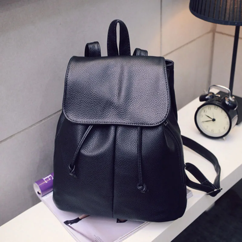 بسيطة أزياء النساء على ظهره جلد الرباط السفر حقائب كتف السيدات الفتيات الطلاب حقيبة مدرسية قدرة كبيرة جديدة