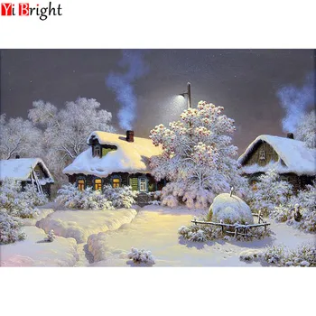 

Needlework Diamond Painting Beautiful Snow Winter Landscape Diamond Embroidery All Drill Rhinestone Mosaic Picture