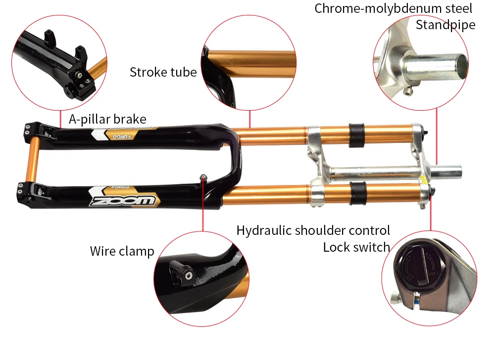 Зум 680DH RA магниевого сплава горный велосипед вилка горные вилка велосипеда 26/27.5of 180 мм дисковые тормоза вилка