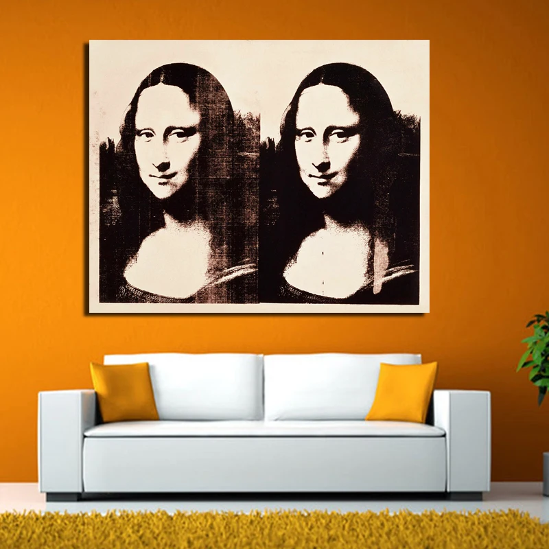 

Home Decor Wall Art Canvas Painting Pictures andy warhol Decoration Classical double Mona Lisa Print Canvas Painting No Frame