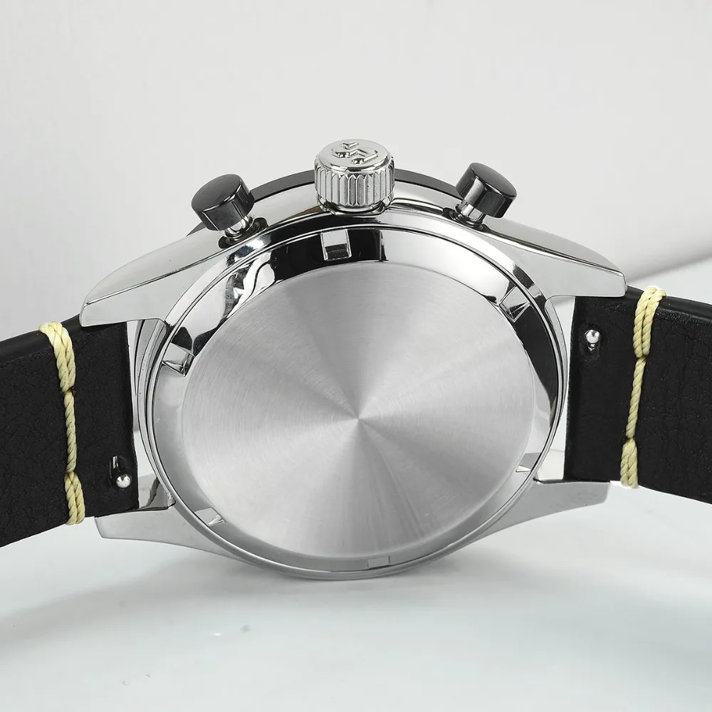 San Martin, новые винтажные кварцевые часы из нержавеющей стали, часы с хронографом, керамический ободок, Швейцарский механизм, высококачественные часы, наручные часы
