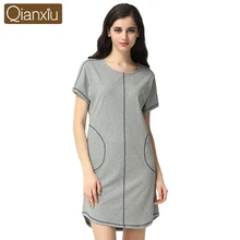 Summer Fashion Lounge Shirt- Nightdress Female Modal & Cotton Sexy Sleepshirts Homewear Women Casual Short Sleeve Nightgowns