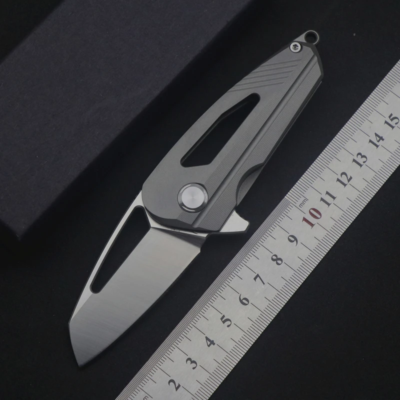 

TS08 flip folding knife ball bearing D2 blade titanium + carbon fiber handle outdoor camping multi-purpose hunting EDC tool