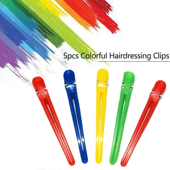 

Random Color 5pcs Colorful Hairdressing Salon Sectioning Hair Clip Hairdresser Accessories Hairdressing Clamps Hair Styling Grip