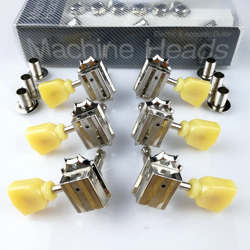 1Set 3R 3L Vintage Deluxe Guitar Machine Heads Tuners For USA Nickel